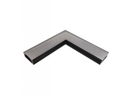 Úchyty, spojky, závěsný materiál - Rohová spojka pro profil Surface 1 s mléčným difuzorem, černá, LP101B-COR-MLK