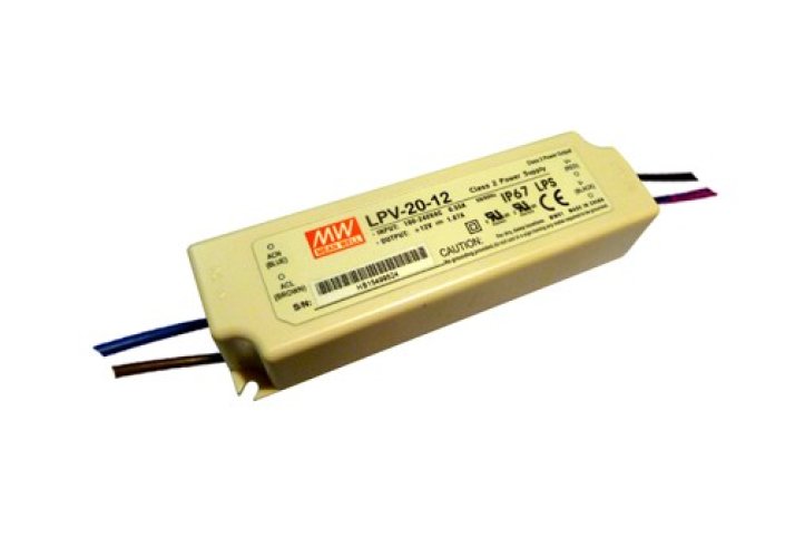 Napájecí zdroje 12V - 20W napájecí zdroj Meanwell, LPV-20-12, 12V, 12, 1.6A, IP67 - foto 1