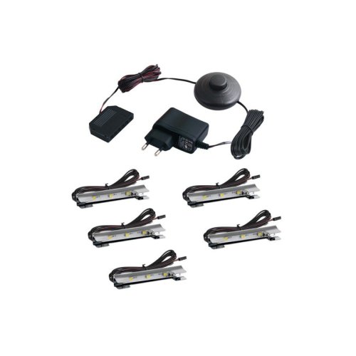 Osvětlení skleněných polic - Kovové LED svítidlo pro osvětlení skleněných polic, 5ks,12VDC, IP20, 66x15x10 - foto 1