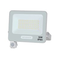 Přisazené reflektory s čidlem - LED SMD reflektor se senzorem 50W, IP65, bílé provedení