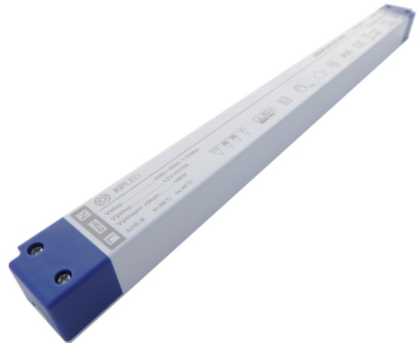 Napájecí zdroje 12V - Profesionální 180W napájecí zdroj SLIM SPV-180-12, 12V, kryté svorky, 5 let záruka - foto 1