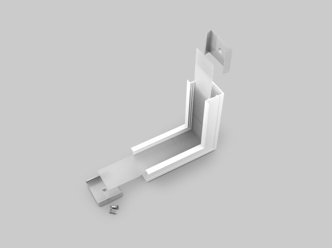 Úchyty, spojky, závěsný materiál - VARIO30-07 rohová spojka 90 st bent bílá, V4800001s - foto 1