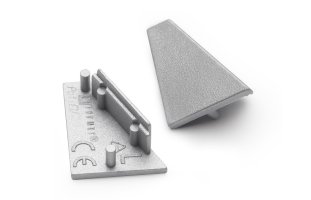 Difuzory a koncovky - Koncovka profilu CORNER14 gen2 stříbrná, A4980040