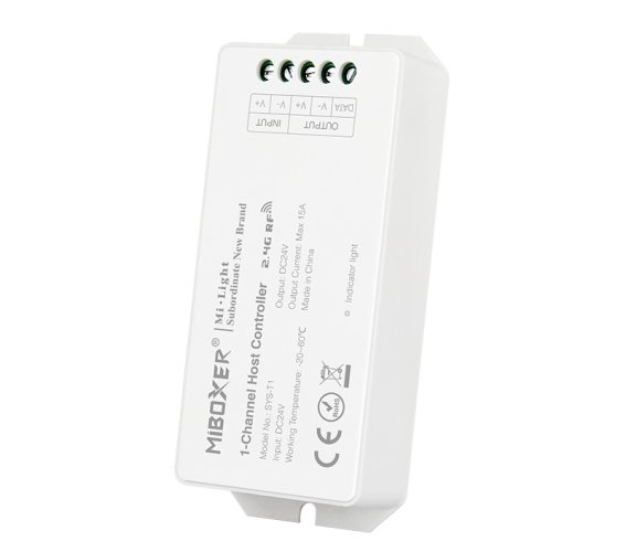 SYS Jednotky - 1 kanálový hostitelský zdroj 360W, 24VDC, Max 15A, RF 2.4GHz, SYS-T1, Mi-Light - foto 1
