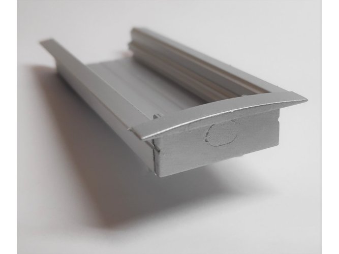 Difuzory a koncovky - Koncovka pro profil RECESSED 3, plná, stříbrná - foto 1