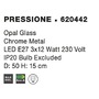 Kruhová - NV 620442 Stropní svítidlo PRESSIONE opálové sklo a chromovaný kov E27 3x12W - NOVA LUCE - foto 4