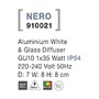 Nástěnná - NV 910021 Venkovní nástěnné svítidlo NERO hliník bílé skleněný difuzor GU10 1x7W 220-240V IP54 bez žárovky světlo dolů - NOVA LUCE - foto 4
