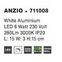 Nepřímé osvětlení - NV 711008 Nástěnné svítidlo ANZIO bílý hliník LED 6W 3000K - NOVA LUCE - foto 4
