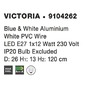 Polokoule - NV 9104262 Závěsné svítidlo VICTORIA modrý a bílý hliník bílý PVC kabel E27 1x12W bez žárovky - NOVA LUCE - foto 4