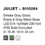 Stolní lampy dekorační - NV 9010264 Stolní lampa JULIET kouřové šedé sklo mosaz a šedá kovová základna E14 1x12W IP20 bez žárovky - NOVA LUCE - foto 4