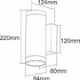 Nástěnná - IMPR 731071X VÝPRODEJ VZORKU - Deko-Light nástěnné přisazené svítidlo Mobby II Double 230V 19,90 W 3000 K 1620 lm 84 mm tmavě šedá - foto 4
