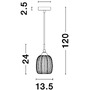 Dekorativní - NV 9191541 Závěsné svítidlo VARIO čiré sklo a saténový zlatý kov E27 1x12W 230V IP20 bez žárovky - NOVA LUCE - foto 4