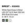 Plafoniéry - NV 832403 Stropní svítidlo BREST stropní svítidlo bílé opálové sklo a kov E27 2x12W - NOVA LUCE - foto 4