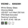 Polokoule - NV 6302361 Závěsné svítidlo VICINO bílé lesklé sklo chromovaný kov E27 1x12W - NOVA LUCE - foto 4