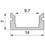 Al profily k přisazení - IMPR 970007 AU-01-08 plochý U-profil pro 8 - 9,3 mm LED pásek stříbrná - LIGHT IMPRESSIONS - foto 4