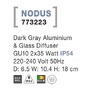 Nástěnná - NV 773223 Venkovní nástěnné svítidlo NODUS tmavě šedý hliník skleněný difuzor GU10 2x7W 220-240V IP54 bez žárovky světlo nahoru a dolů - NOVA LUCE - foto 4