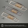 Hranatá - BRILO 3774017 LED stropní svítidlo, 56 cm, paměť, 30W, 2850lm, hnědo-zlatá - BRILONER - foto 4