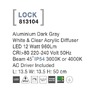 Sloupková - NV 813104 Venkovní sloupkové svítidlo LOCK hliník tmavě šedá bílý a čirý akrylový difuzor LED 12W 220-240V 45st. IP54 3000K nebo 4000K - NOVA LUCE - foto 4