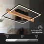 Hranatá - BRI 3842014 Moldura LED stropní svítidlo, stmívatelné, paměťová funkce, 14W, 1650 lm, černá/dřevo - BRILONER - foto 4