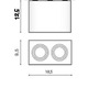 Downlight - AZZ AZ1354 Stropní bodové přisazené svítidlo Azzardo Eloy 2 white/aluminium AZ1354 GU10 2x50W IP20 18,5cm hranaté bílo-hliníkové - AZZARDO - foto 4