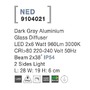 Nástěnná - NV 9104021 Venkovní nástěnné svítidlo NED tmavě šedý hliník skleněný difuzor LED 2x6W 3000K 220-240V 2x38st. IP54 světlo po dvou stranách - NOVA LUCE - foto 4