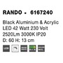 Kruhová - NV 6167240 Stropní svítidlo RANDO černý hliník a akryl LED 42W 230V 3000K IP20 - NOVA LUCE - foto 4