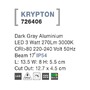 Zapuštěná - NV 726406 Venkovní zapuštěné svítidlo do zdi KRYPTON tmavě šedý hliník LED 3W 3000K 220-240V 17st. IP54 - NOVA LUCE - foto 4
