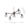 Bodová - LD 15925-79 EUGEN Bodové svítidlo, stropní svítidlo, dřevo, černá, 5-ramenné, drátěné tělo - LEUCHTEN DIREKT / JUST LIGHT - foto 4