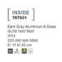 Zápichy - NV 767801 Venkovní svítidlo s bodcem INSIDE tmavě šedý hliník a sklo GU10 1x7W 220-240V IP54 bez žárovky - NOVA LUCE - foto 4