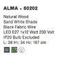 Stojací lampy - NV 60202 Stojací lampa ALMA přírodní dřevo bílé stínidlo černý kabel E27 1x12W bez žárovky - NOVA LUCE - foto 4