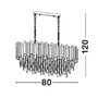 Dekorativní - NV 9050130 Závěsné svítidlo GRANE zlatý kov a křišťál E14 8x5W 230V IP20 bez žárovky - NOVA LUCE - foto 4