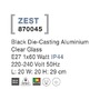 Sloupková - NV 870045 Venkovní sloupkové svítidlo ZEST černý litý hliník čiré sklo E27 1x12W 220-240V IP54 bez žárovky - NOVA LUCE - foto 4