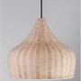 Polokoule - NV 9594341 Závěsné svítidlo MIA přírodní ratan a dřevo černý kabel E27 1x12W IP20 bez žárovky - NOVA LUCE - foto 4