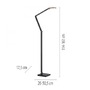 Stojací lampy - PN 304-15 LED stojací svítidlo SAMSKY, šedá, CCT-nastavitelná barva světla, dotykové ovládání, nastavitelná výška, 2700-5000K - PAUL NEUHAUS - foto 4