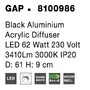 Kruhová - NV 8100986 Stropní svítidlo GAP černý hliník akrylový difuzor LED 62W 230V 3000K IP20 - NOVA LUCE - foto 4