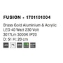 Dekorativní - NV 1701101004 Stropní svítidlo FUSION zlatý mosazný hliník a akryl LED 40W 230V 3000K IP20 - NOVA LUCE - foto 4