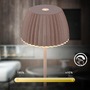 Stolní lampy dekorační - BRILO 7552010 Nabíjecí stolní lampa Riffle Mini - 20 cm, 1,5W, 150lm, LED, stmívatelné, dotykový vypínač, hnědé - BRILO - foto 4