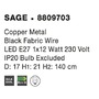 Kónická - NV 8809703 Závěsné svítidlo SAGE kov, růžová zlatá a černý kabel, E27 1x12W - NOVA LUCE - foto 4