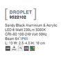 Nástěnná - NV 9522102 Venkovní nástěnné svítidlo DROPLET černý hliník a akryl LED 6W 3000K 100-240V 64st. IP65 - NOVA LUCE - foto 4
