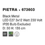 Vícečetná - NV 673603 Závěsné svítidlo PIETRA černý kov E27 3x12 W - NOVA LUCE - foto 4