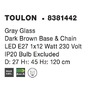 Dekorativní - NV 8381442 Závěsné svítidlo TOULON šedé sklo tmavě hnědá základna a řetěz E27 1x12W IP20 bez žárovky - NOVA LUCE - foto 4