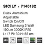 Stolní lampy dekorační - NV 7140182 Stolní lampa SICILY černý hliník LED 3W 3000K s vypínačem - NOVA LUCE - foto 4