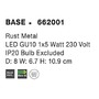 Bodová - NV 662001 Bodové svítidlo BASE rezavý kov GU10 1x5W 230V IP20 bez žárovky - NOVA LUCE - foto 4