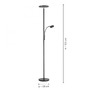 Stojací lampy - LD 11709-18 HANS stojací lampa černá LED se čtecím ramenem 22W 3000K + LED 4W 3000K IP20 - LEUCHTEN DIREKT / JUST LIGHT - foto 4