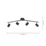 Bodová - LD 11944-13 TARIK LED stropní svítidlo, antracit, 4 ramenné, otočné spoty MEDION 3000K - LEUCHTEN DIREKT / JUST LIGHT - foto 4
