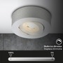 Bodová - BRI 7990014 LED vestavné / přisazené bodové svítidlo – pr.90mm, stmívatelné, 5W, 230V, teplá bílá, nastavitelné, matný chrom - BRILONER - foto 4