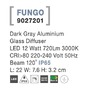 Nástěnná - NV 9027201 Venkovní nástěnné svítidlo FUNGO tmavě šedý hliník skleněný difuzor LED 12W 3000K 220-240V 120st. IP65 světlo dolů - NOVA LUCE - foto 4
