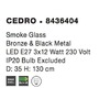 Vícečetná - NV 8436404 Závěsné svítidlo CEDRO kouřové sklo bronz a černý kov E27 3x12W 230V IP20 bez žárovky - NOVA LUCE - foto 4