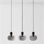 Podélná - NV 9236520 Závěsné svítidlo CINZIA kouřové sklo černý kabel černá kovová základna E27 3x12W 230V IP20 bez žárovky - NOVA LUCE - foto 4