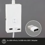 Bodová - BRI 2175016 Justra lampa na čtení, nastavitelná, 2x USB porty, bílá - BRILONER - foto 4